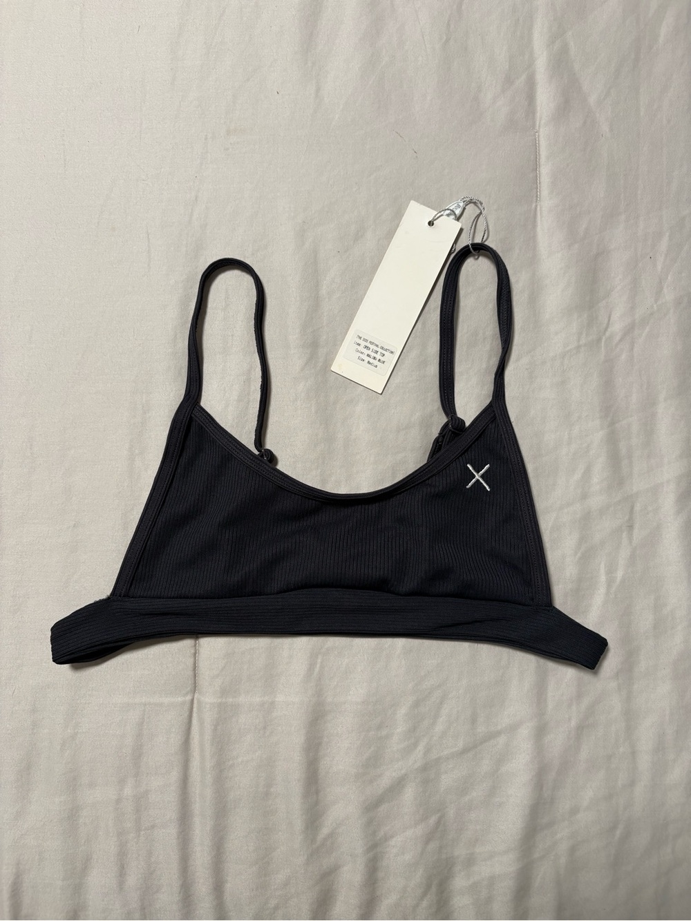 Boutine LA Black Ribbed Scoop Bikini Top